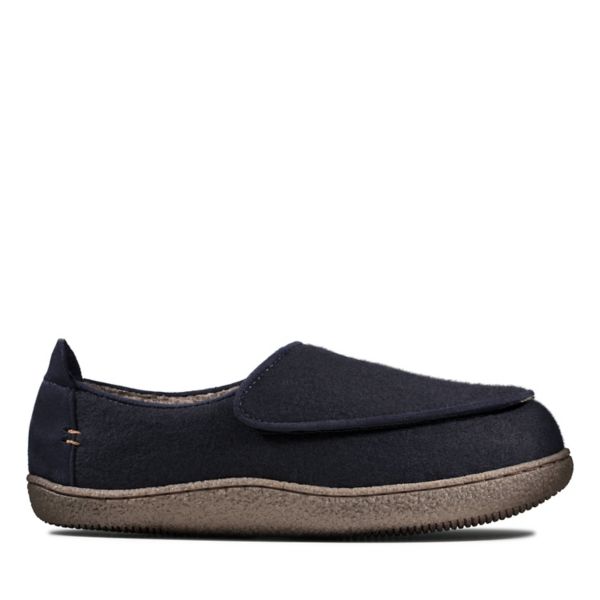 Clarks Mens Relaxed Charm Slippers Navy | USA-4538291